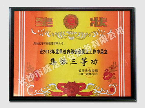 2013年荣立集体三等功