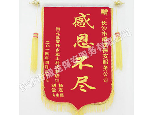 雨花区黎托乡边山村刘俭夫妻俩送来锦旗